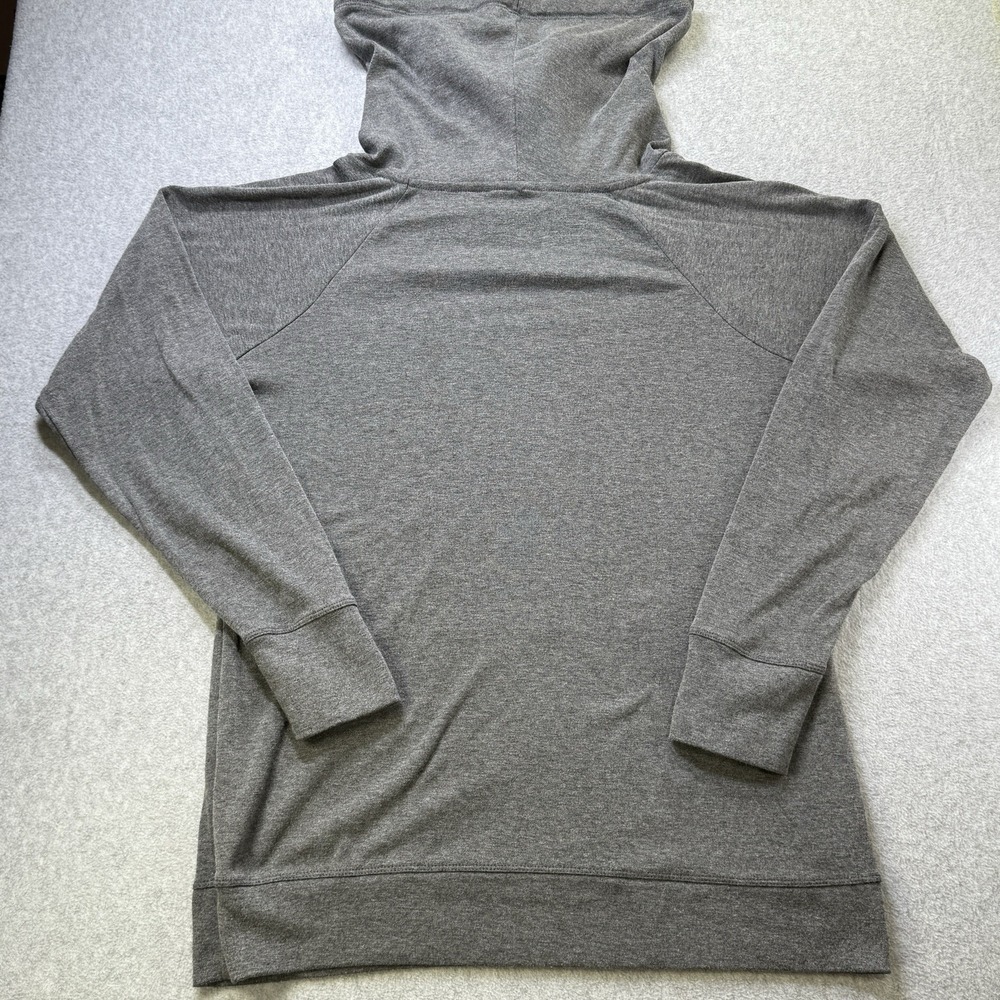 Athleta Uptempo Hoodie Womens Medium Gray Cowl Neck Long Sleeve Kangaroo Pocket - Picture 7 of 7